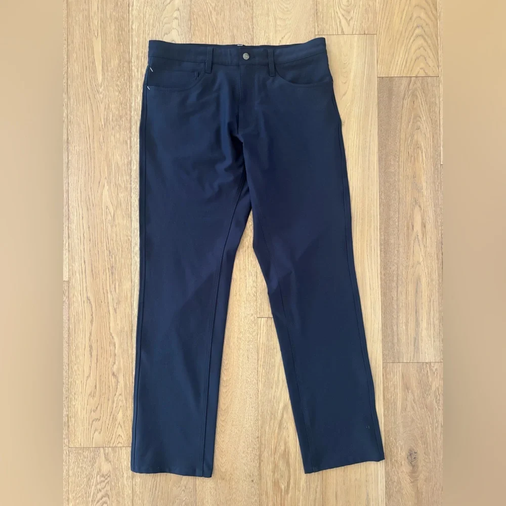 Footjoy Golf Pants Mens Size 33x32 Navy Blue Performance Athletic Fit Trousers